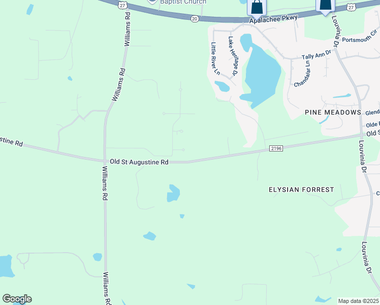 map of restaurants, bars, coffee shops, grocery stores, and more near 7268 White Clover Court in Tallahassee