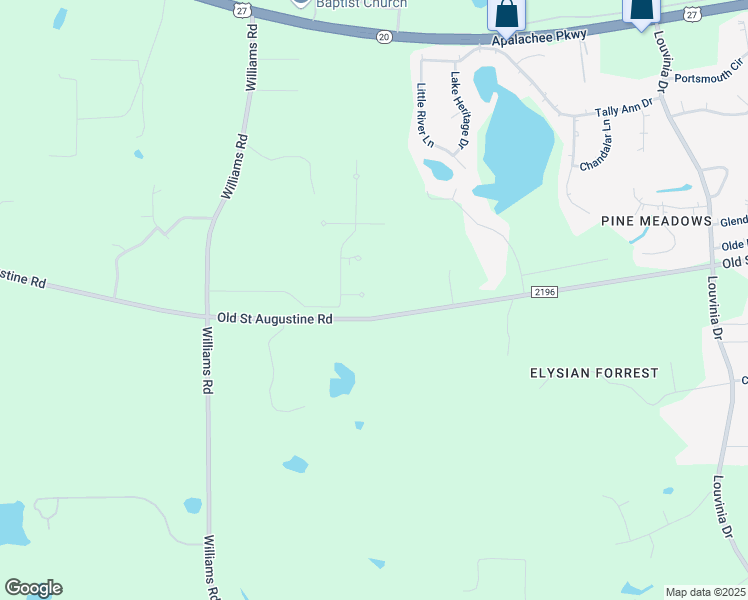 map of restaurants, bars, coffee shops, grocery stores, and more near 7268 White Clover Court in Tallahassee