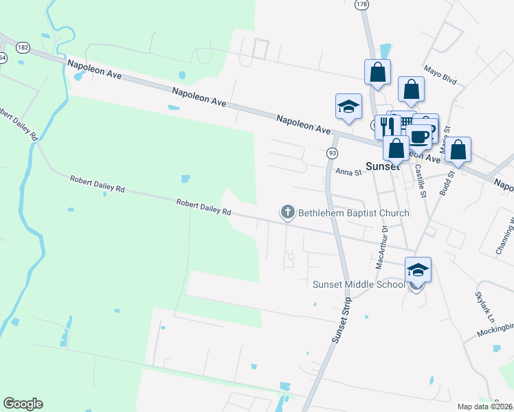 map of restaurants, bars, coffee shops, grocery stores, and more near 236 West Martin Luther King Drive in Sunset