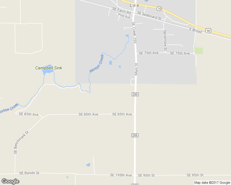map of restaurants, bars, coffee shops, grocery stores, and more near 746 Southeast County Road 255 in Lee