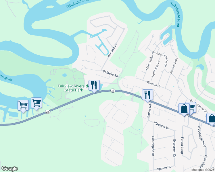 map of restaurants, bars, coffee shops, grocery stores, and more near 168 Fairview Drive in Madisonville