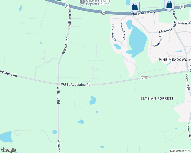map of restaurants, bars, coffee shops, grocery stores, and more near 7268 White Clover Court in Tallahassee