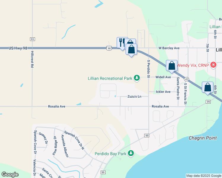 map of restaurants, bars, coffee shops, grocery stores, and more near 33633 Field Stone Lane in Lillian