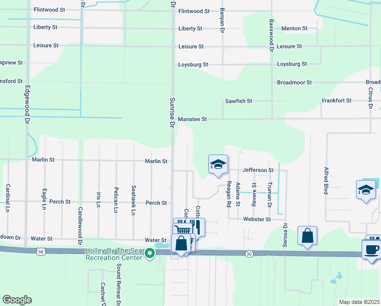 map of restaurants, bars, coffee shops, grocery stores, and more near 2048 Constitution Drive in Navarre