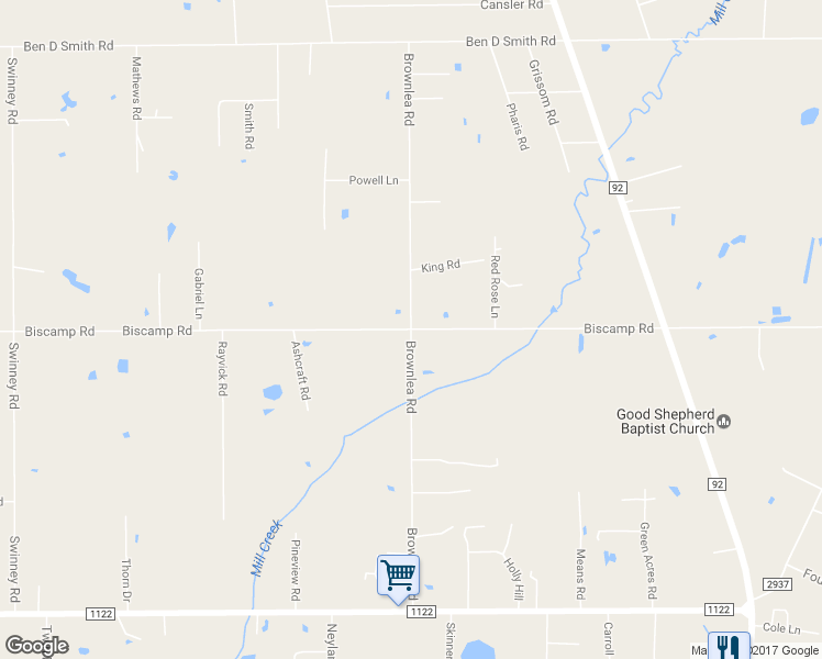 map of restaurants, bars, coffee shops, grocery stores, and more near Brownlea Road in Silsbee