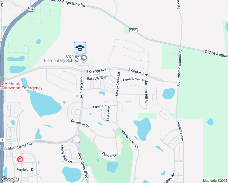 map of restaurants, bars, coffee shops, grocery stores, and more near 2482 Goldenrod Way in Tallahassee