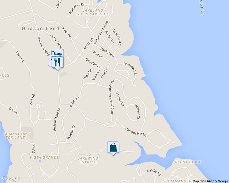 map of restaurants, bars, coffee shops, grocery stores, and more near 5104 Timothy Circle in Austin