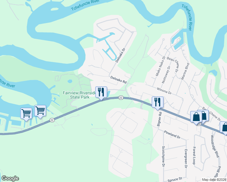 map of restaurants, bars, coffee shops, grocery stores, and more near 168 Fairview Drive in Madisonville