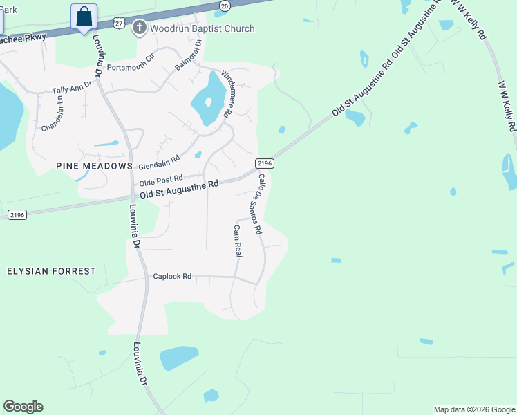 map of restaurants, bars, coffee shops, grocery stores, and more near 3940 Camino Real in Tallahassee