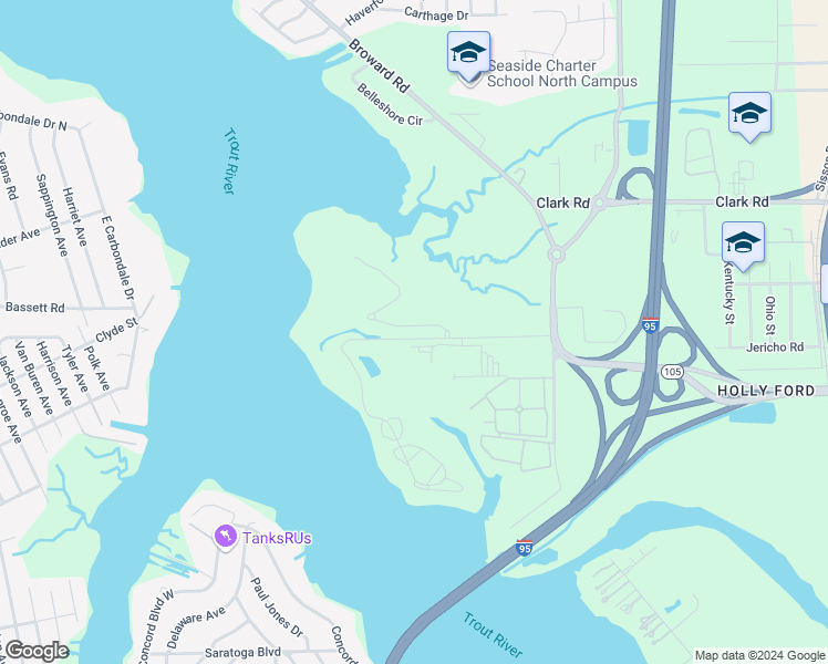 map of restaurants, bars, coffee shops, grocery stores, and more near 1157 Island Point Drive in Jacksonville