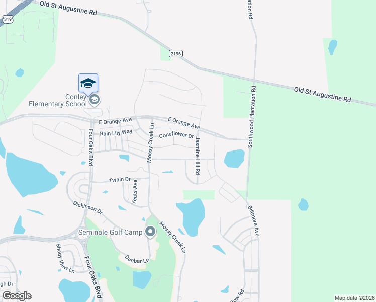 map of restaurants, bars, coffee shops, grocery stores, and more near 2554 Goldenrod Way in Tallahassee
