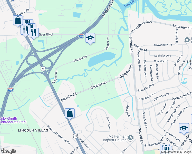 map of restaurants, bars, coffee shops, grocery stores, and more near 5771 Gilchrist Road in Jacksonville