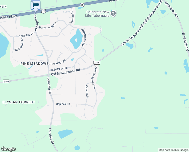 map of restaurants, bars, coffee shops, grocery stores, and more near 3940 Camino Real in Tallahassee