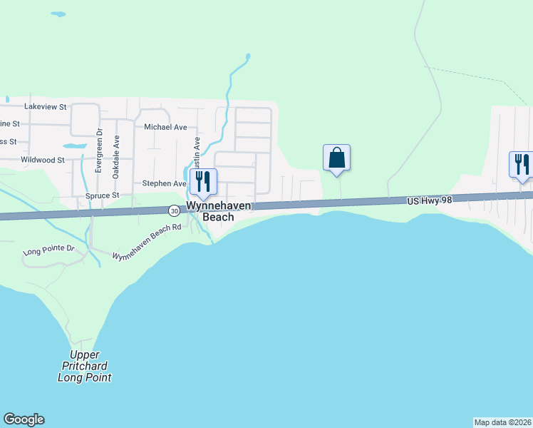 map of restaurants, bars, coffee shops, grocery stores, and more near 2941 U.S. 98 in Mary Esther