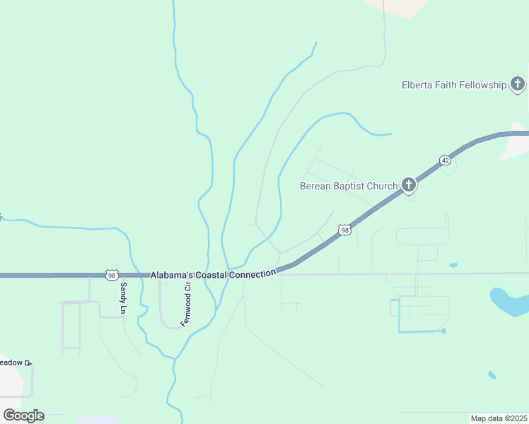 map of restaurants, bars, coffee shops, grocery stores, and more near 23482 Balsam Creek Drive in Elberta