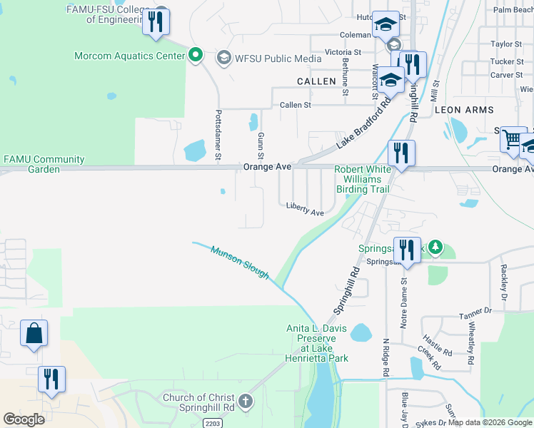 map of restaurants, bars, coffee shops, grocery stores, and more near 2769 Kennedy Drive in Tallahassee