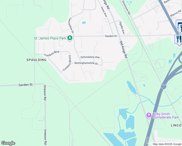 map of restaurants, bars, coffee shops, grocery stores, and more near 8726 Humberside Lane in Jacksonville