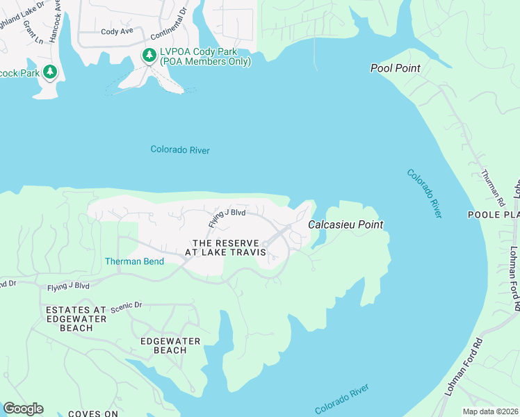 map of restaurants, bars, coffee shops, grocery stores, and more near 19220 Flying J Boulevard in Spicewood