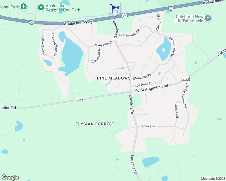 map of restaurants, bars, coffee shops, grocery stores, and more near 8306 Yellow Lane in Tallahassee