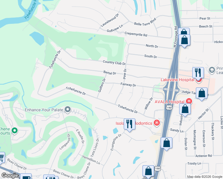 map of restaurants, bars, coffee shops, grocery stores, and more near 109 Oak Drive in Covington