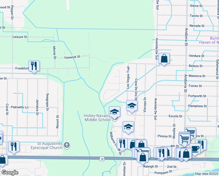map of restaurants, bars, coffee shops, grocery stores, and more near 1954 Catline Circle in Navarre