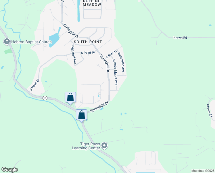 map of restaurants, bars, coffee shops, grocery stores, and more near 23485 Springhill Drive in Denham Springs
