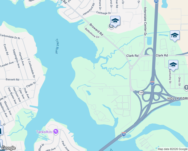 map of restaurants, bars, coffee shops, grocery stores, and more near 1265 Island Point Drive in Jacksonville
