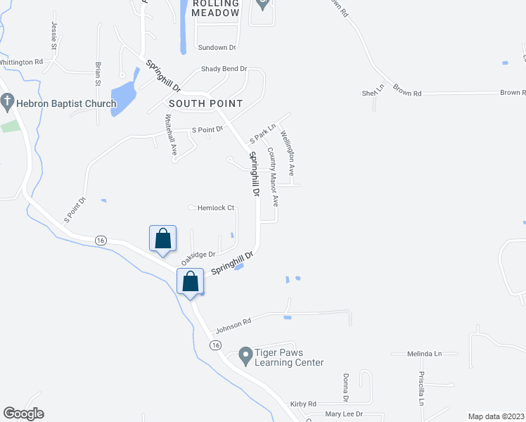 map of restaurants, bars, coffee shops, grocery stores, and more near 23484 Springhill Drive in Denham Springs