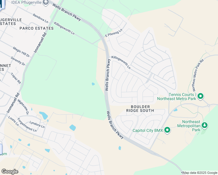 map of restaurants, bars, coffee shops, grocery stores, and more near 2712 Halite Bend in Pflugerville