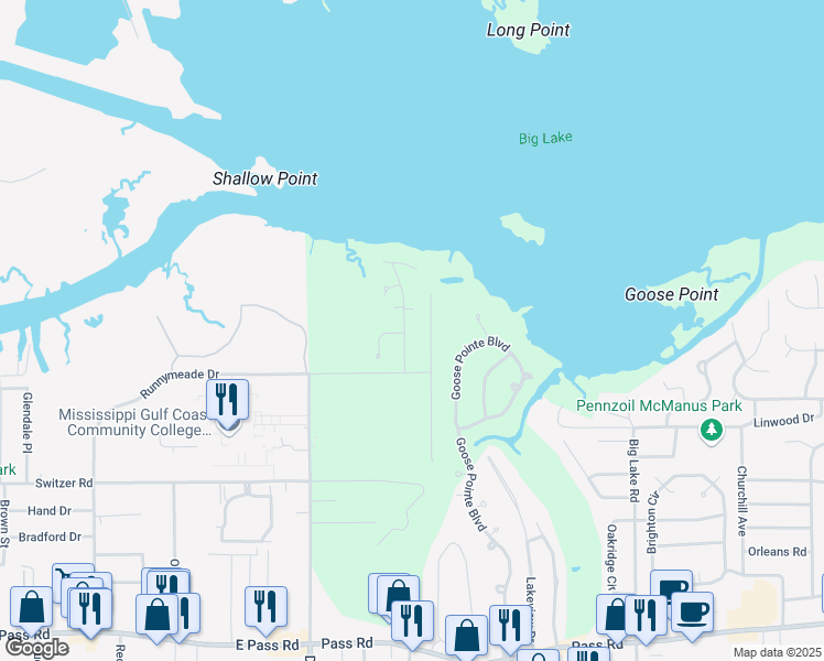 map of restaurants, bars, coffee shops, grocery stores, and more near 470 Channel Mark Drive in Biloxi