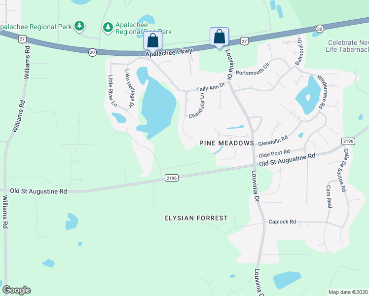 map of restaurants, bars, coffee shops, grocery stores, and more near 7412 Hickock Court in Tallahassee
