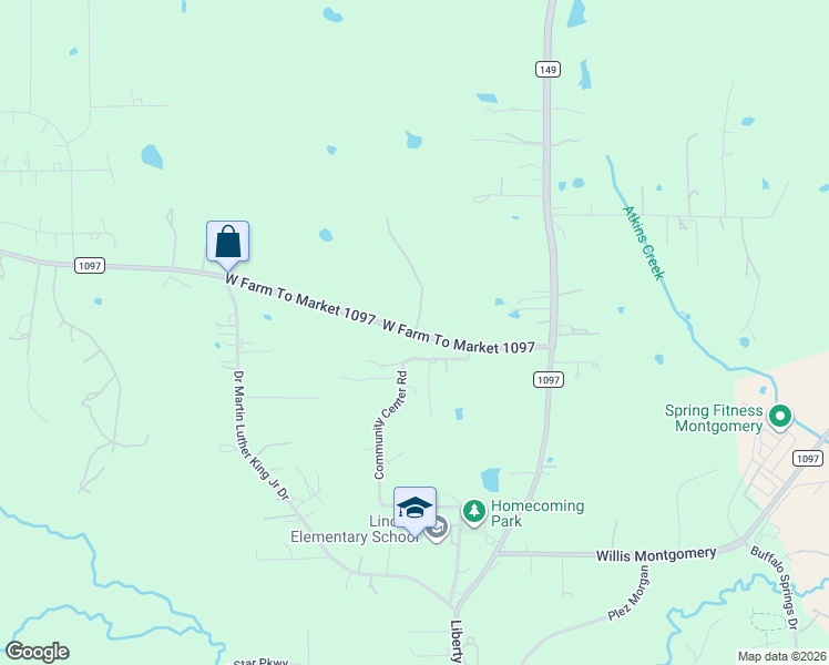 map of restaurants, bars, coffee shops, grocery stores, and more near 17040 West Farm To Market 1097 in Montgomery