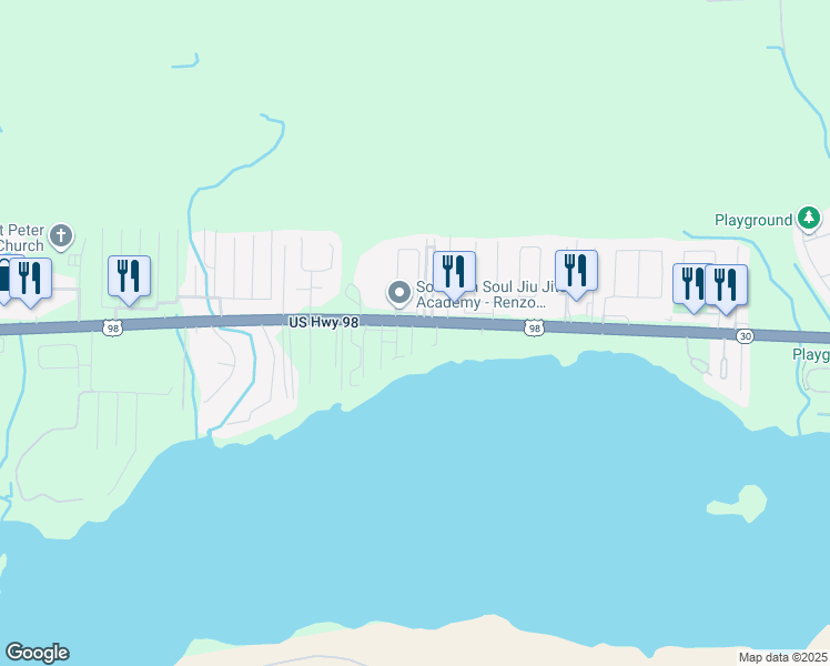 map of restaurants, bars, coffee shops, grocery stores, and more near 1681 U.S. 98 in Mary Esther