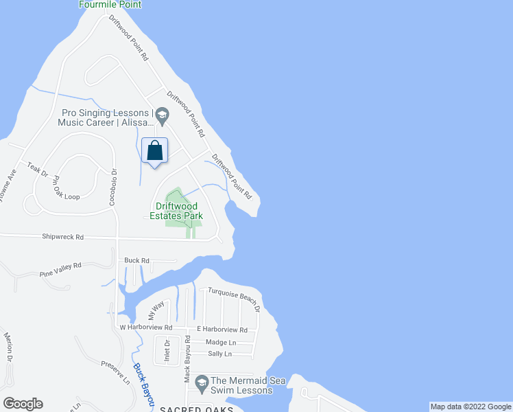 map of restaurants, bars, coffee shops, grocery stores, and more near 1806 Driftwood Point Road in Santa Rosa Beach