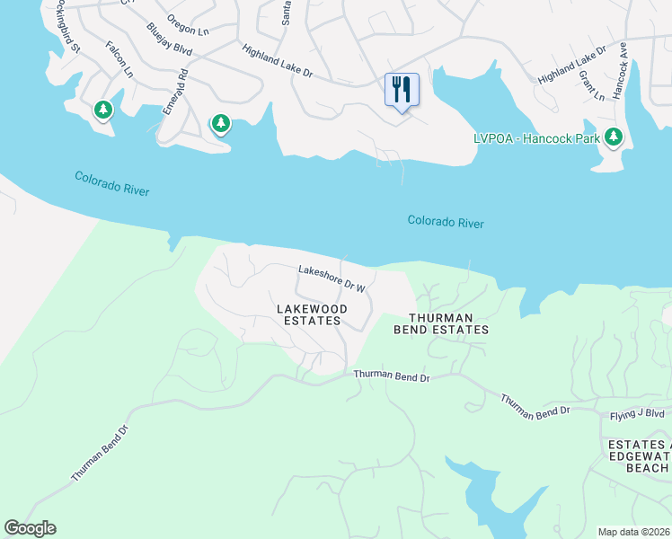 map of restaurants, bars, coffee shops, grocery stores, and more near 20910 Lakeshore Drive West in Spicewood