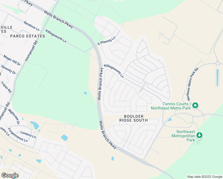 map of restaurants, bars, coffee shops, grocery stores, and more near Mablo Ridge Drive in Pflugerville