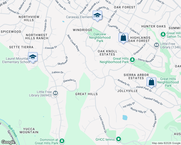 map of restaurants, bars, coffee shops, grocery stores, and more near 6903 Rimner Cove in Austin
