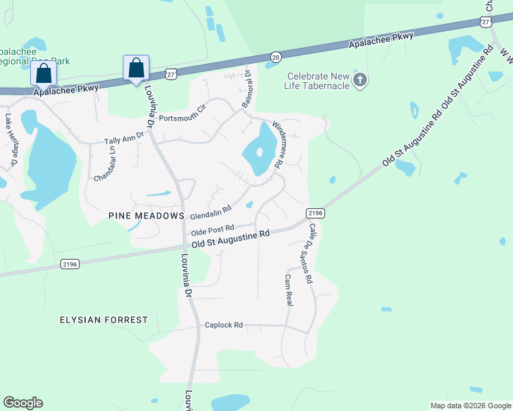 map of restaurants, bars, coffee shops, grocery stores, and more near 2340 Southhampton Drive in Tallahassee