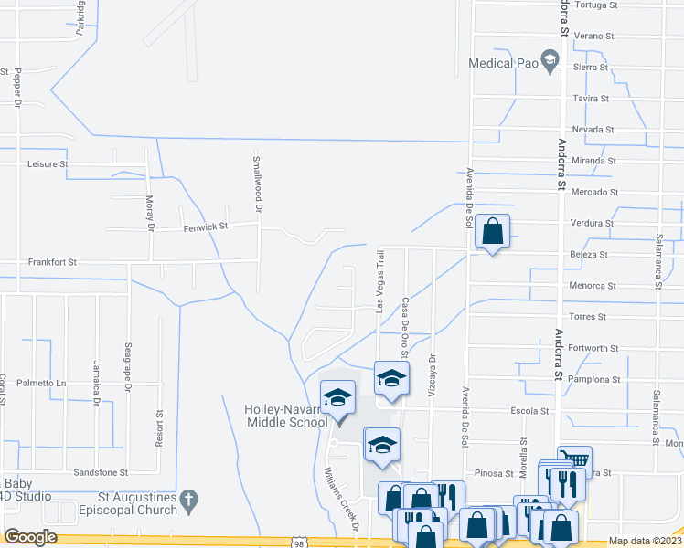 map of restaurants, bars, coffee shops, grocery stores, and more near 2175 Durell Lane in Navarre