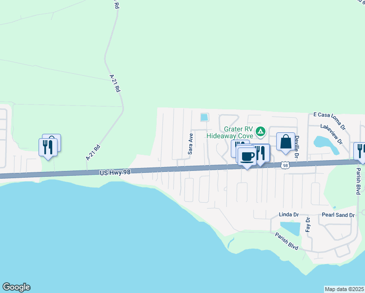 map of restaurants, bars, coffee shops, grocery stores, and more near 478 Aleta Avenue in Mary Esther