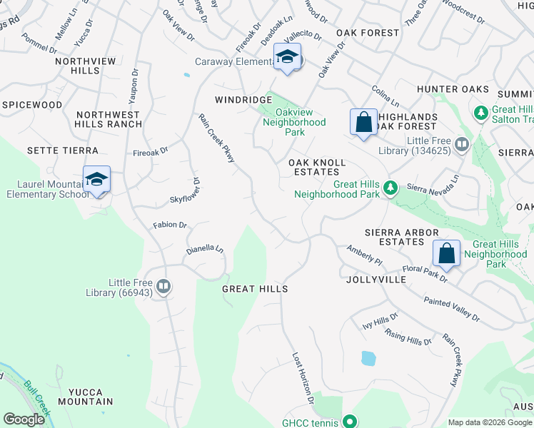 map of restaurants, bars, coffee shops, grocery stores, and more near 6903 Rimner Cove in Austin