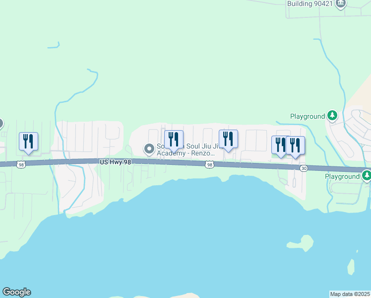 map of restaurants, bars, coffee shops, grocery stores, and more near 20 Flamenco Street in Mary Esther