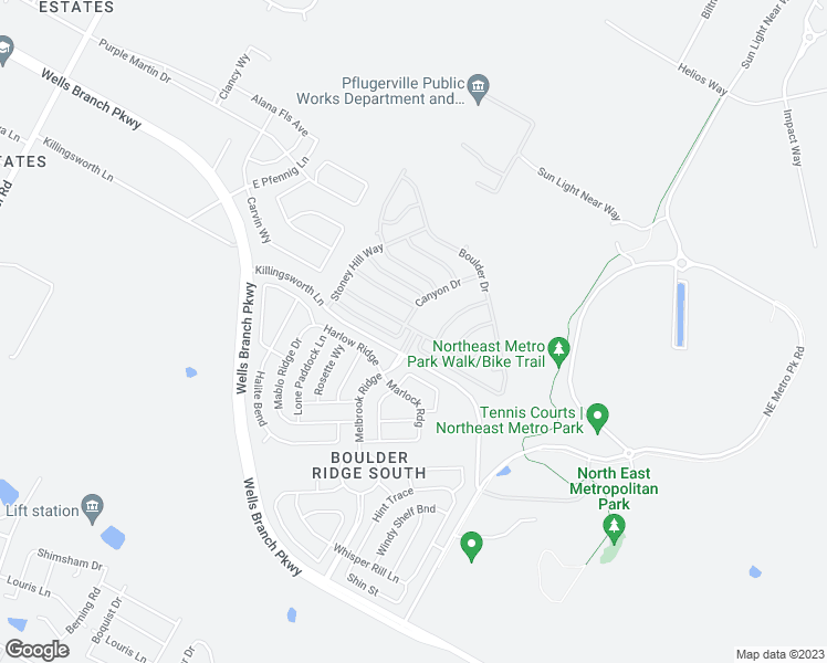 map of restaurants, bars, coffee shops, grocery stores, and more near 31 Boulder Pass in Pflugerville