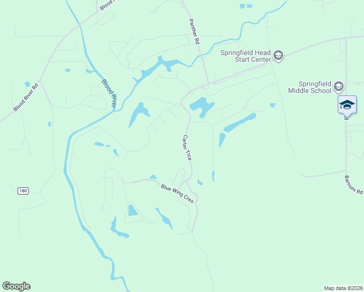 map of restaurants, bars, coffee shops, grocery stores, and more near 23733 Carter Trace in Springfield