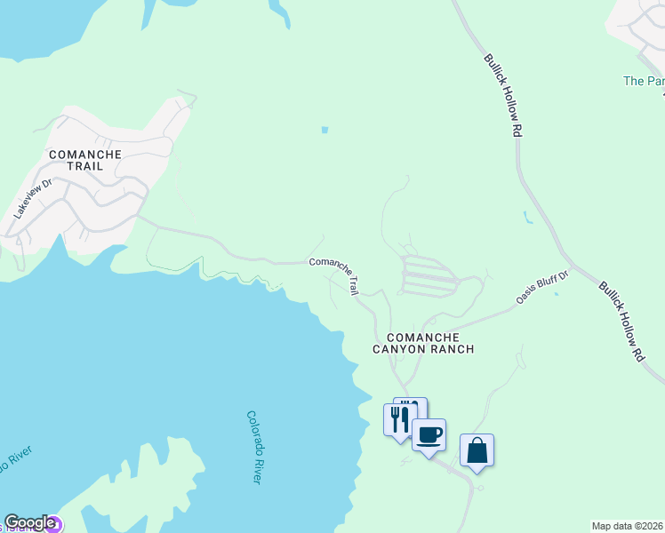 map of restaurants, bars, coffee shops, grocery stores, and more near 6908 Comanche Trail in Austin