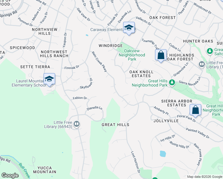 map of restaurants, bars, coffee shops, grocery stores, and more near 6903 Rimner Cove in Austin