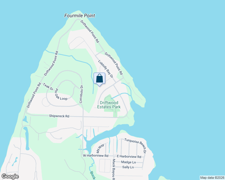 map of restaurants, bars, coffee shops, grocery stores, and more near 587 East Shipwreck Road in Santa Rosa Beach