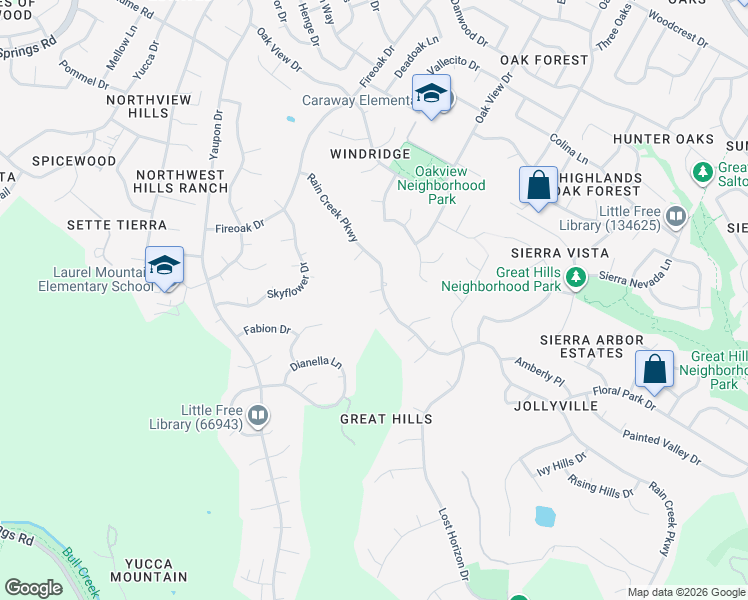 map of restaurants, bars, coffee shops, grocery stores, and more near 6903 Rimner Cove in Austin