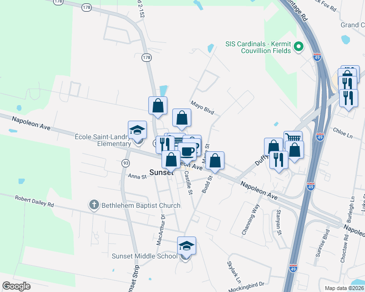 map of restaurants, bars, coffee shops, grocery stores, and more near 111 Yam Street in Sunset
