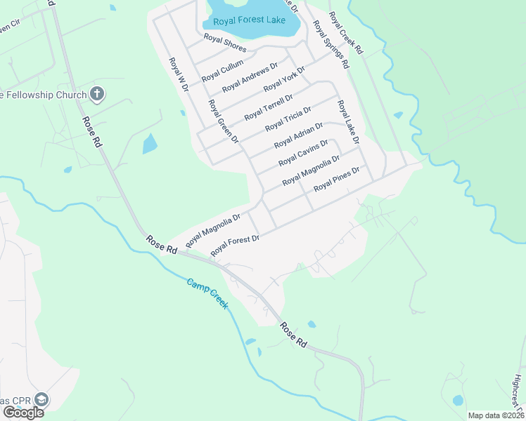 map of restaurants, bars, coffee shops, grocery stores, and more near 12115 Royal Green Drive in Conroe